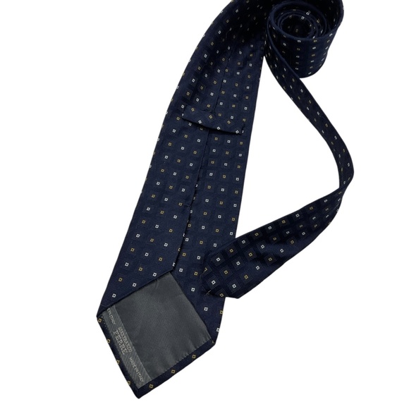 GIANFRANCO FERRE Navy Geometric Silk LUXURY Tie ITALY - Picture 2 of 4